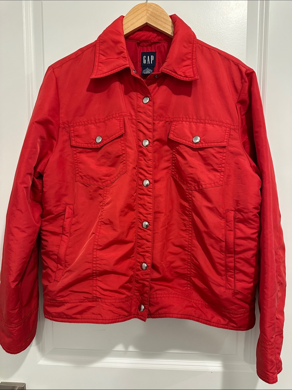 GAP  Women Bright Red Button-Front Jacket